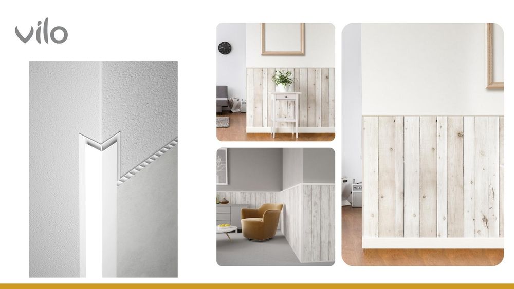 VILO Außenecke Motivo B1 - Eckprofil Wandpaneele - Montageprofil - Robust - 270 cm - Grau