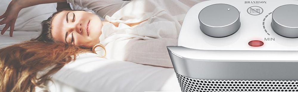 Brandson Heizlüfter 1500W, Keramik Heizlüfter mit Thermostat, 2 Leistungsstufen, Überhitzungsschutz, Automatische Abschaltung, Umkippschutz, 40° Oszillation, energiesparend, Weiß/Silber