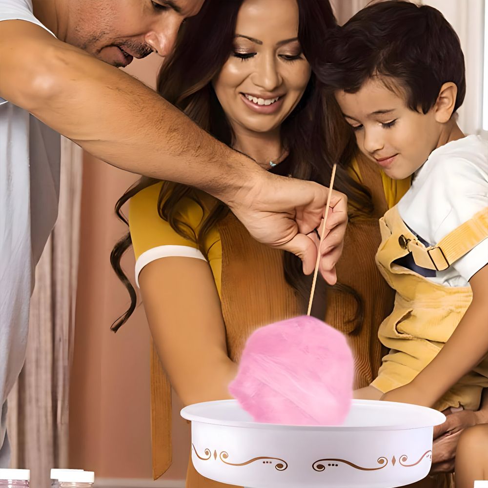 Zuckerwattemaschine Set – 500W Automat, Retro-Design, inkl. 10 Zuckerwatte-Stäbchen & Messlöffel, für Zuhause & Kinderpartys, süße Leckereien Retoo