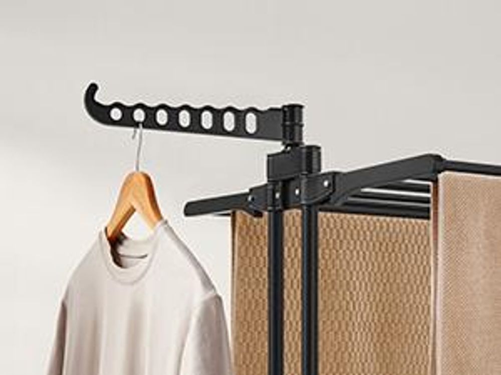 SONGMICS Wäscheständer, Standtrockner 4 Ebenen, Flügelwäscheständer, klappbare Flügel, mit Rollen, 63,5 x 125,5 x 173 cm, groß, einfacher Aufbau