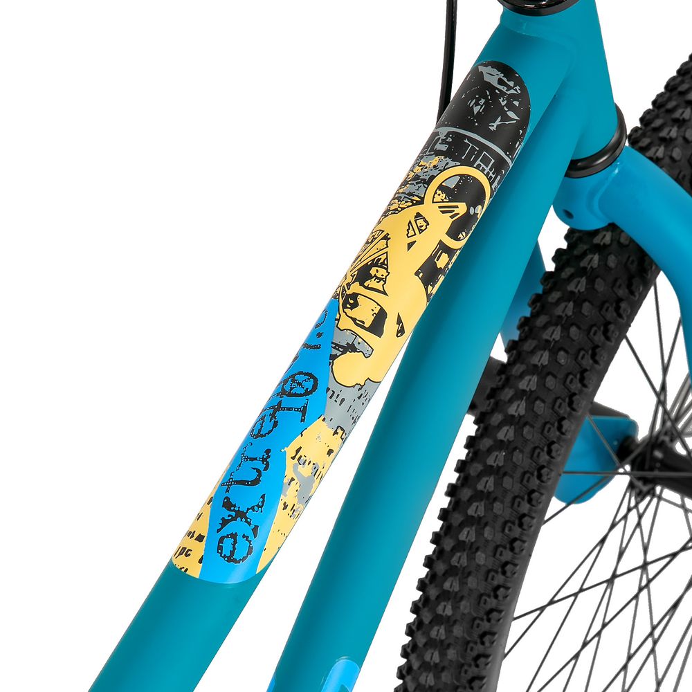 HILAND Freestyle 24 Zoll BMX, Kinderfahrrad mit 2 Stahl Pegs, Freilauf, Jugendliche für Jungen und Mädchen ab 7 8 9 10 Jahre, Blau