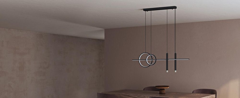 doporro Hängelampe Esstisch 100cm, 30W, Minimalistische LED Pendelleuchte 3000K-6000K, Pendelleuchte für Esszimmer, Gold Luvina09