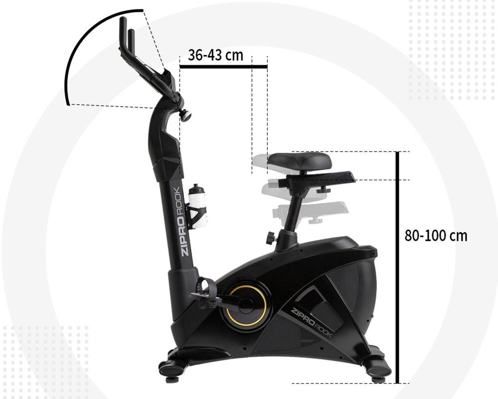 Ergometr Zipro Rook Gold – rower treningowy Bluetooth kompatybilny z Kinomap iConsole+ Opór elektryczny (W/HRC) Wytrzymały i USB