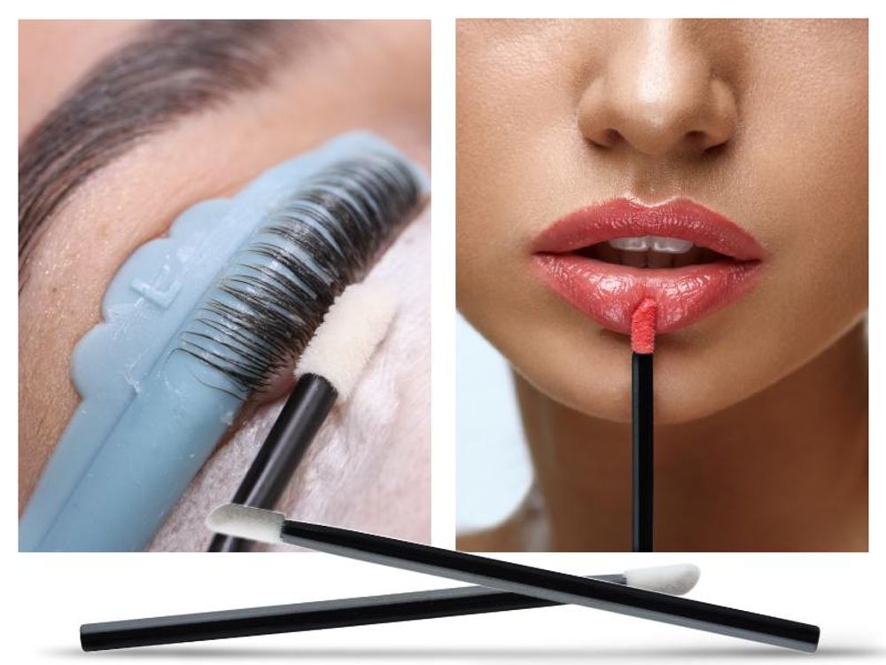 Nanolash Lint Free Applicators Welurowe aplikatory do rzęs i brwi, 50 sztuk