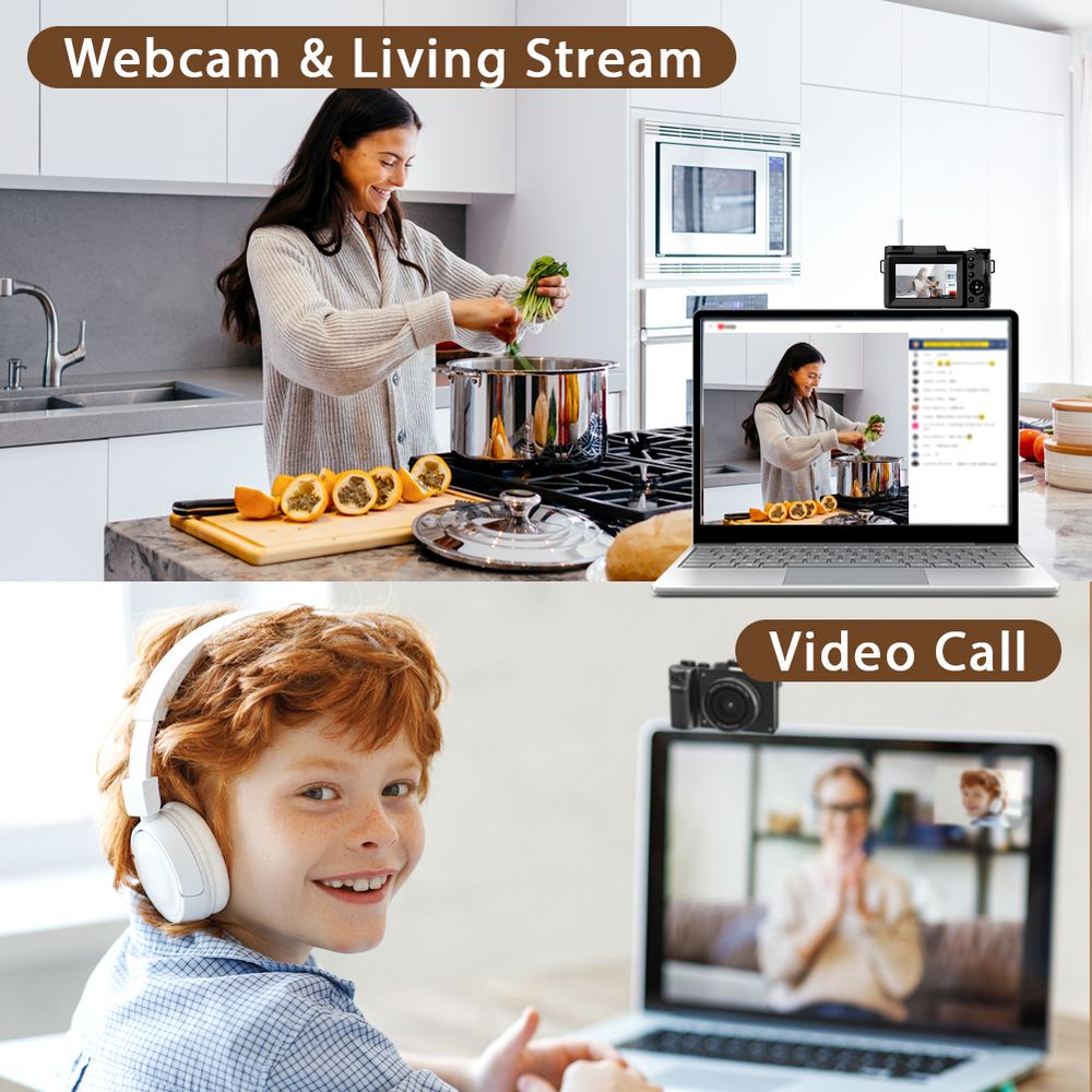 Fine Life Pro X9 Digitalkamera 4K, 48MP Fotokamera, Front- und Hecklinse, eingebaute 7 Farbfilter, 18-facher Digitalzoom, 64GB TF-Karte, Schwarz