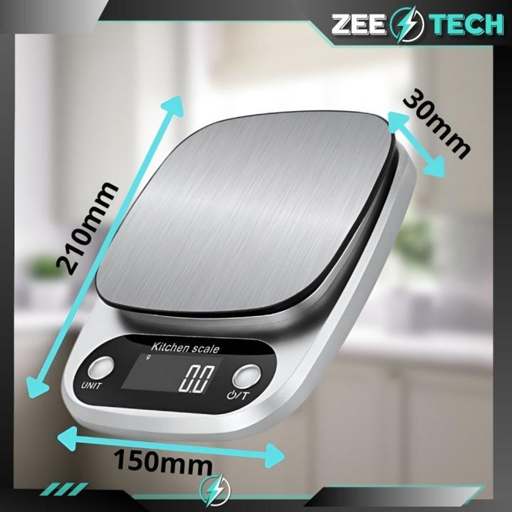ELEKTRONISCHE PRÄZISIONSKÜCHENWAAGE 1 g | 5 kg TARA SCHMUCKWAAGE + BATTERIEN