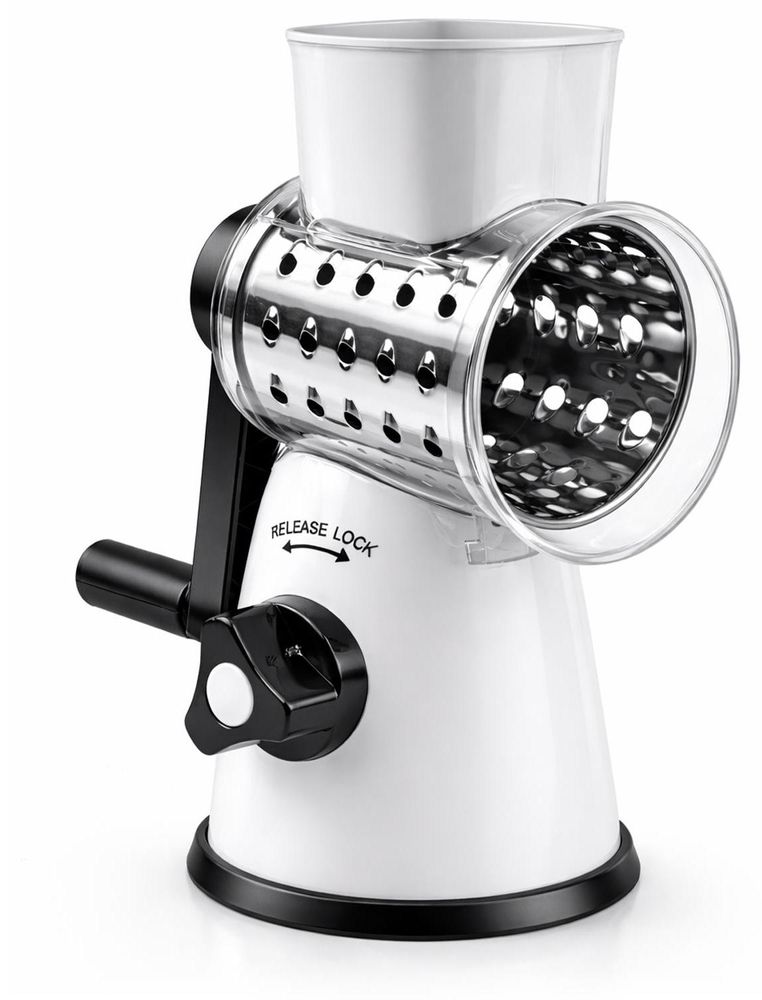 WELLHAUS Trommelreibe für Gemüse und Käse, 3-in-1, Multifunktional