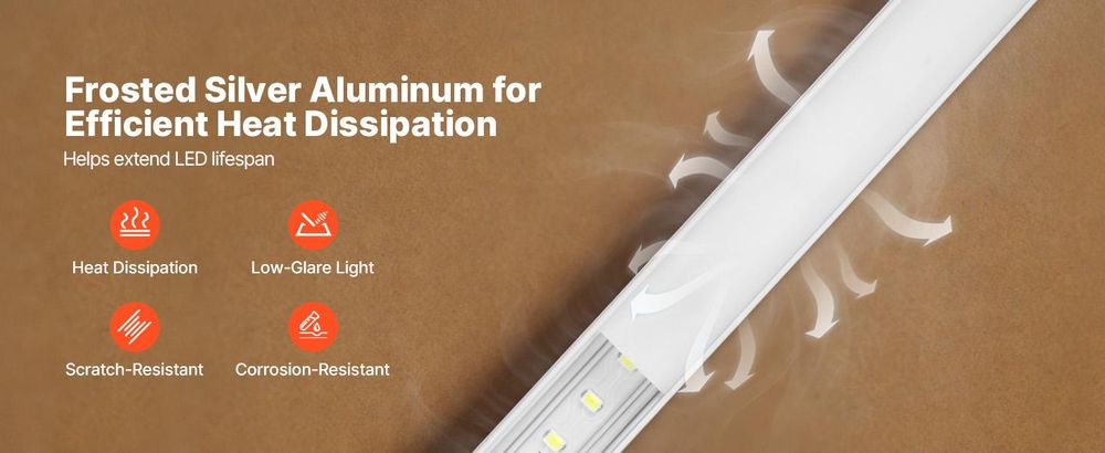 VEVOR LED Profil 10er-Pack 1 m, Eloxierte Aluminiumprofile mit Milchiger Abdeckung, Endkappen & Befestigungsclips, Kanäle, Diffusor für LED-Streifen, Ideal für Unterbau-Arbeitsplatten, U-Form