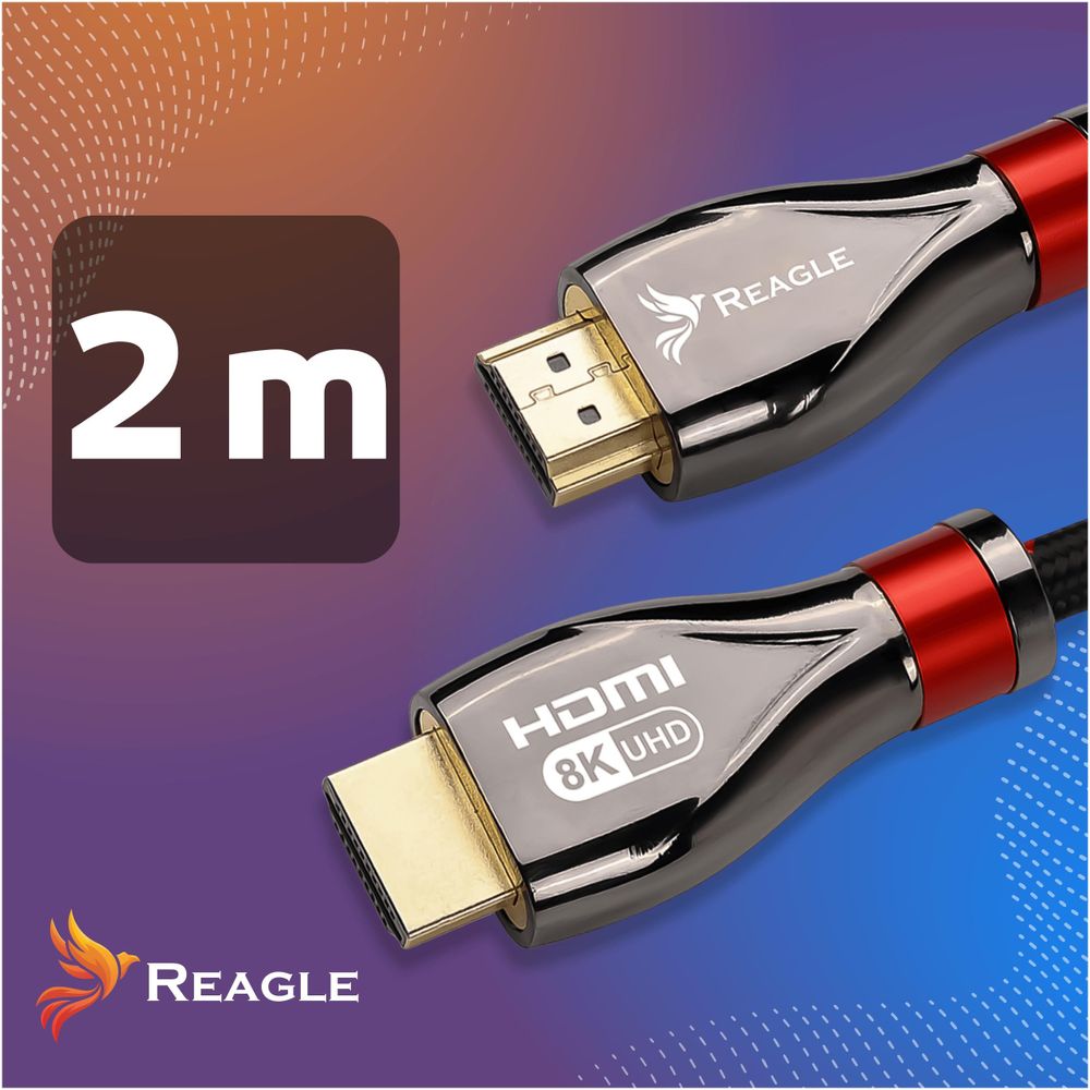 HDMI 2.1 Kabel 8K & 4K Ultra HD, Gaming, 48Gbps 8K@60Hz 4K@120Hz Kompatibel mit Konsole PS5 Xbox Series X S, OLED TV, DTS: X, Reagle, HDCP 2.2 & 2.3,