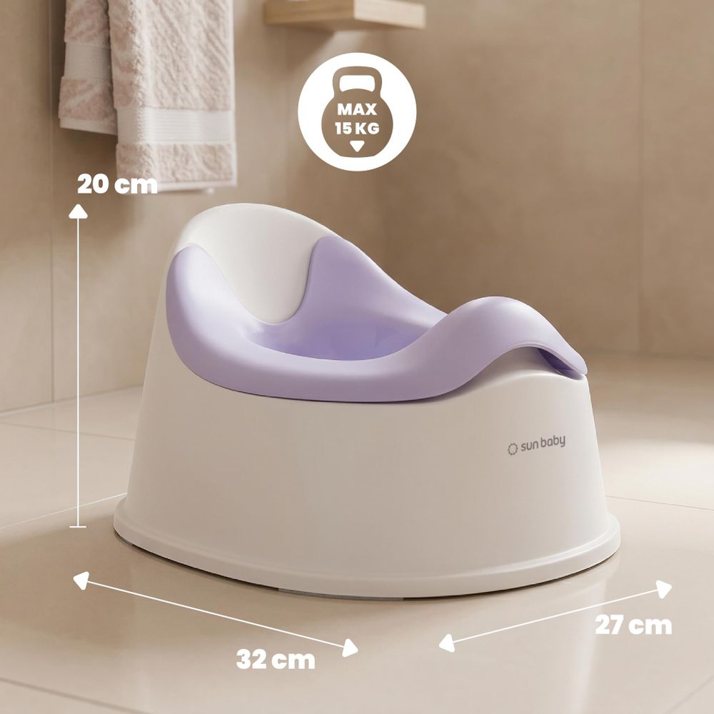Pot bébé SUN BABY avec dimensions et capacité maximale indiquées