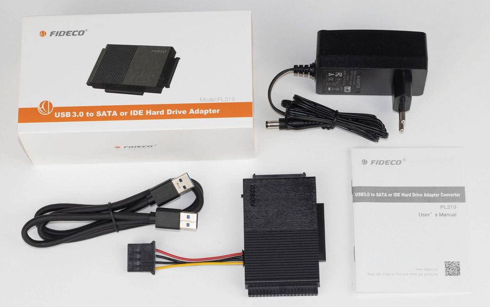 Adapter USB 3.1 auf SATA Ide kompatibel 2,5/3,5 Zoll Festplatte/SSD bis zu 16 TB, 5 Gbit/s, DC-Stromversorgung 1