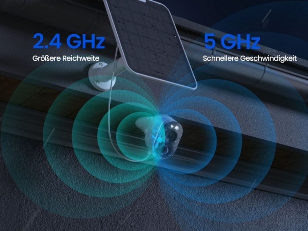 Reolink Argus 3 Ultra+Solar Panel, 4K 8MP Überwachungskamera Außen, 5/2,4 GHz WiFi, Farbnachtsicht, Intelligente Erkennung, 2-Wege-Audio