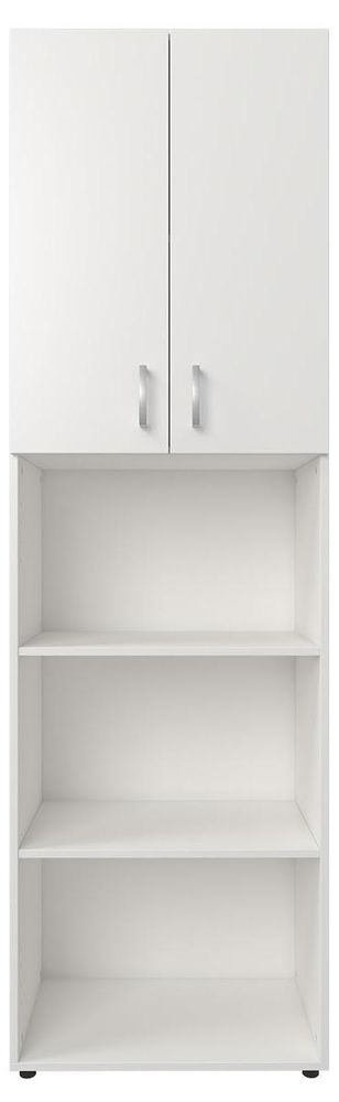 Trio 23 Aktenschrank Weiß – schmaler Büroschrank mit höhenverstellbaren Einlegeböden