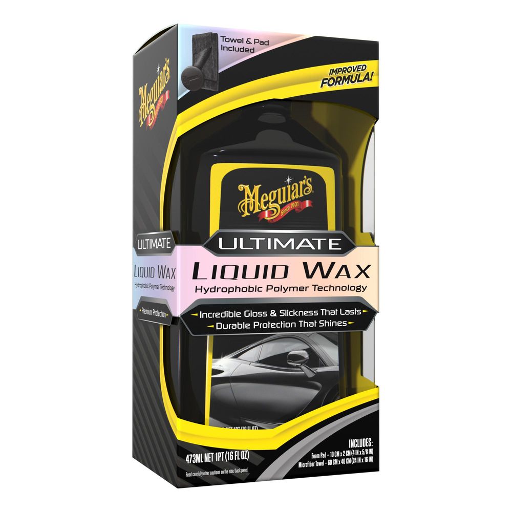 Meguiar's® Ultimate Liquid Wax - 473 ml - Flüssigwachs mit Abperleffekt + Mikrofasertuch