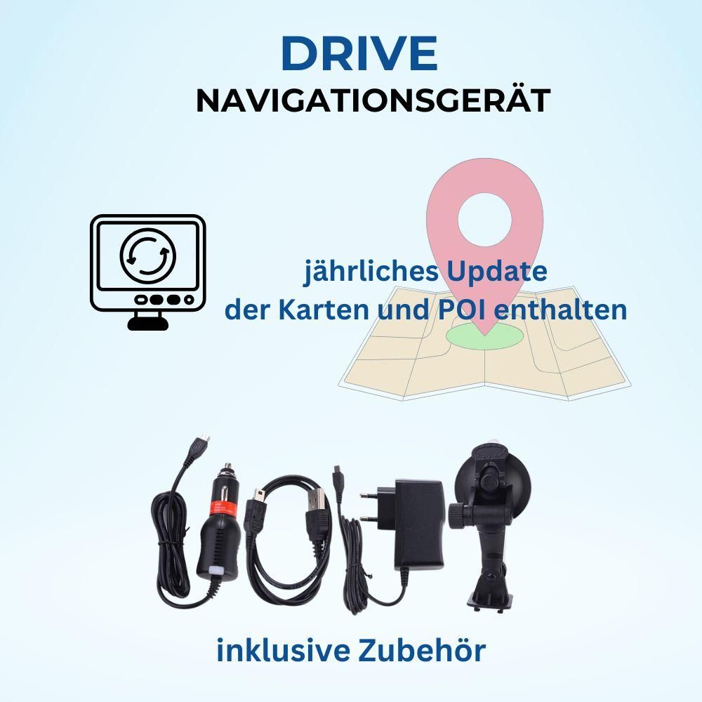 7 Zoll GPS Navigationsgerät Drive-7.0 für LKW, PKW, Wohnmobil -lebenslange Updates
