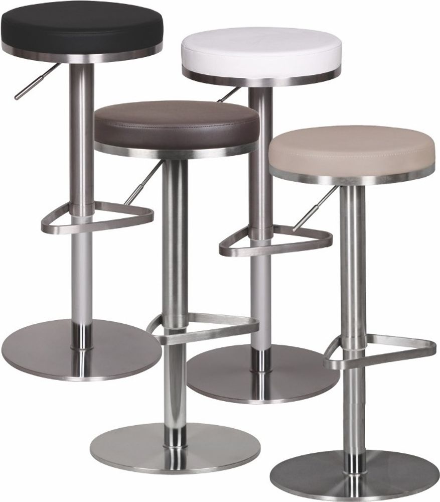 WOHNLING Barhocker Weiß Edelstahl höhenverstellbare Sitzhöhe 57 82 cm Barstuhl Modern 360° Drehbar Tresenhocker mit Standfuß Bistrohocker Hoch