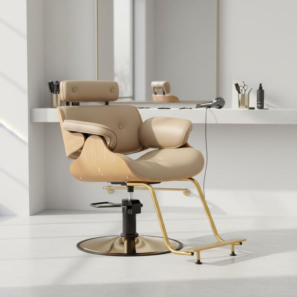 Friseurstuhl Ankara hydraulisch drehbar mit Fußstütze - Friseursessel für Friseursalon & Barber Shop