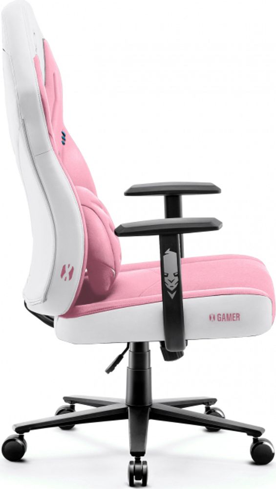 Diablo X-Ray Gaming Stuhl Bürostuhl Kinderstuhl Schreibtischstuhl 2D Armlehnen Ergonomisch Kunstleder Wippfunktion Farbe: Weiß-schwarz, Größe King