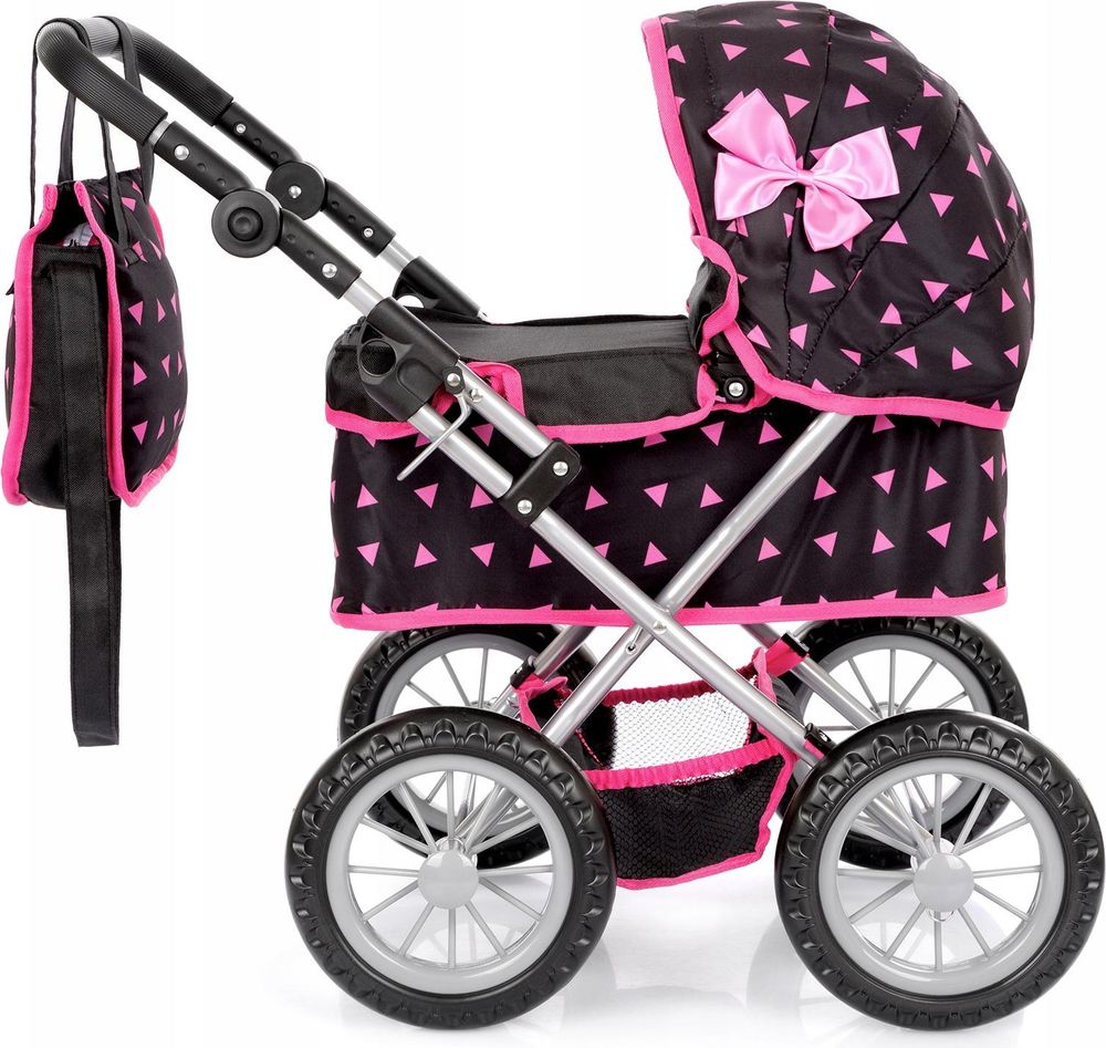Puppenwagen mit Tasche und Korb