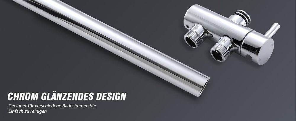 Homelody Duschsystem Ohne Armatur, Dusche Set mit Regendusche, Duschset Badewanne, Duschstange mit Brause,Chrom Duschgarnitur Duschkopf,Edelstahl