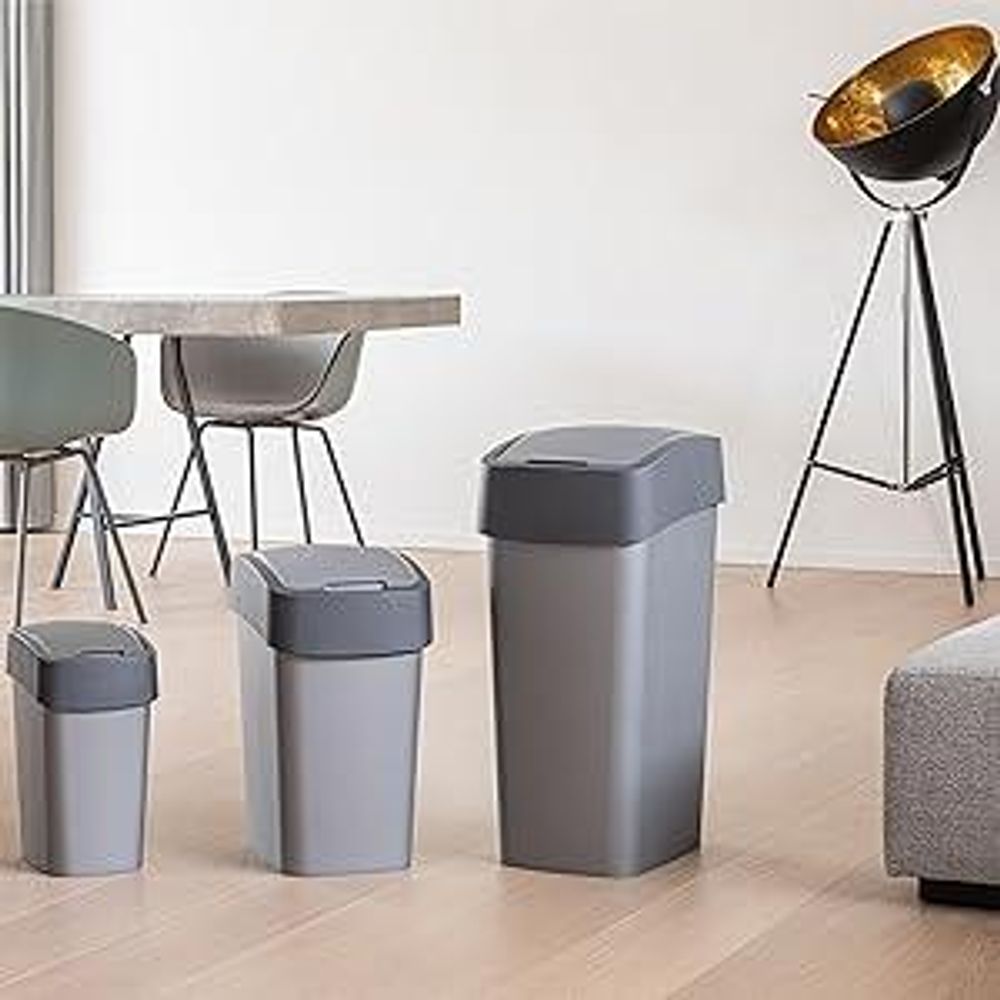 Curver Flip Bin 50L, schwarz / soft grey
