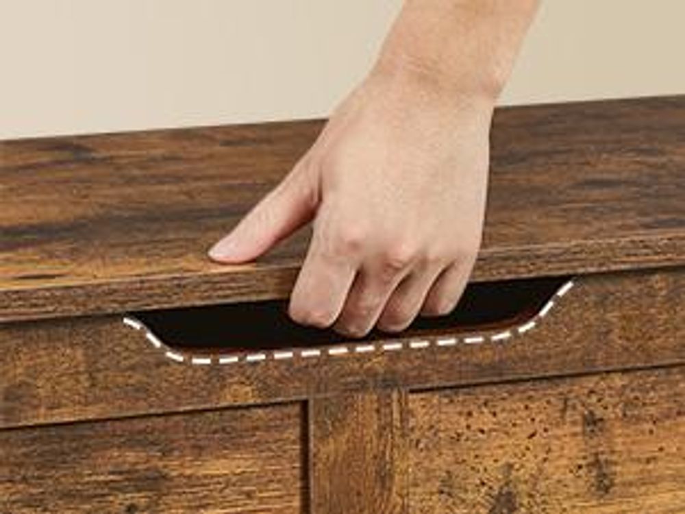 VASAGLE Schuhbank mit Stauraum,V Form, Länge 100 cm, Braun