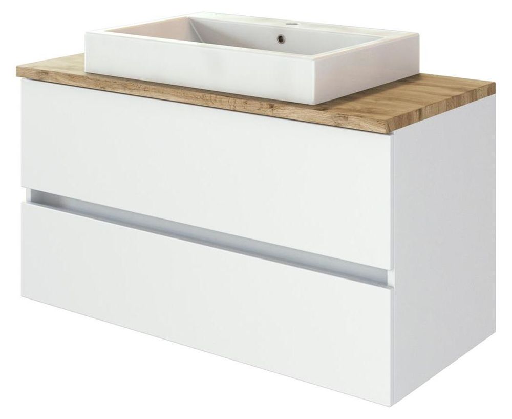 freiraum Pienza – Waschtisch-Set mit Softclose-Auszügen und Keramik-Aufsatzbecken