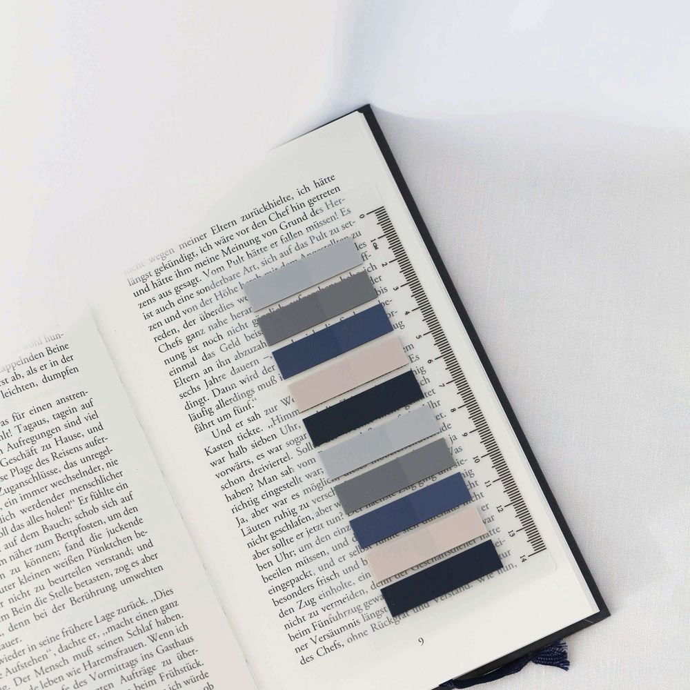 Ordinate-Gray Serenade Transparente Haftnotizen, Haftstreifen Plastik, Haftmarker | Page Marker | Klebezettel set | planner | sticky notes | Book Tabs