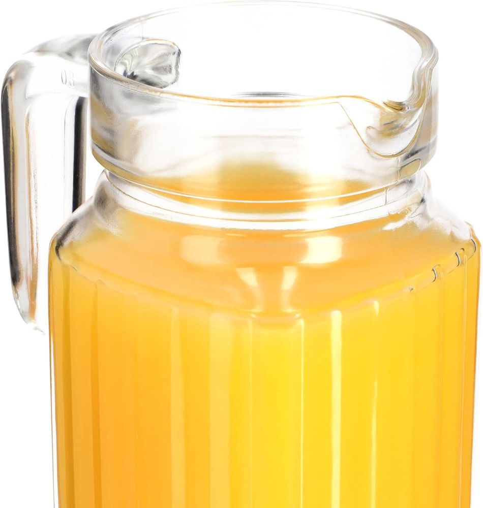 KADAX pichet, pot en verre, pot à eau avec bec verseur et poignée maniable, transparent, 1.1L, 1 pièce