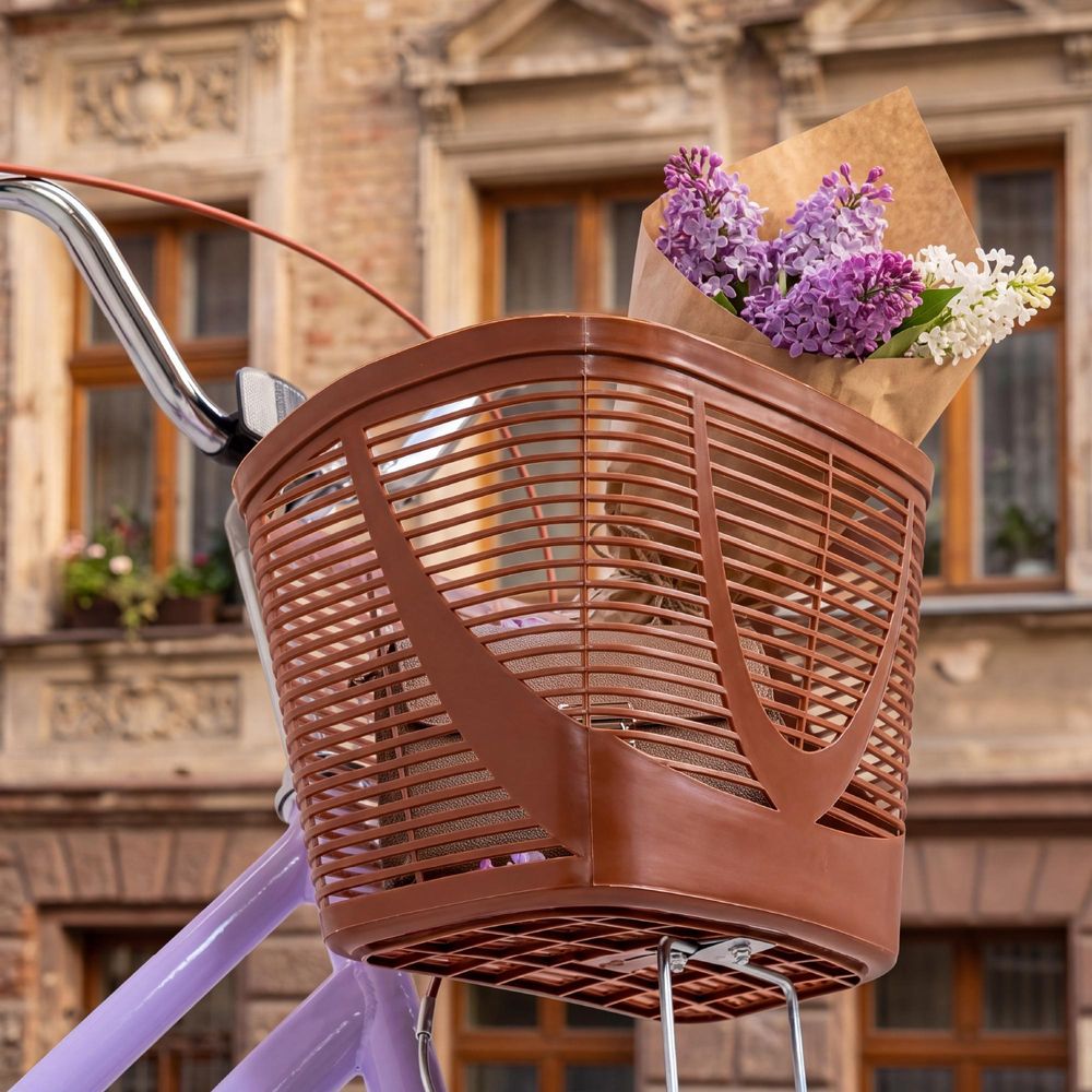 Dámsky mestský bicykel 28 palcov VOLTOURI Retro bicykel košík nosič oceľový rám 17" Liliový