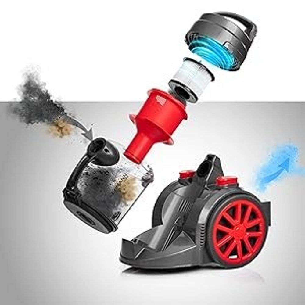 LEHMANN Staubsauger beutellos Zyklon 1,8 L, Düsensatz, Turbobürste, Max 4000 Watt, HEPA-Filter