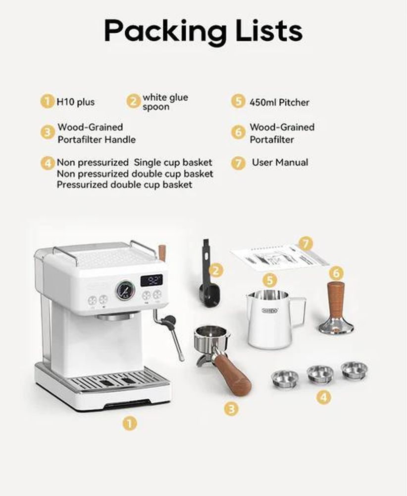 HiBREW H10 Plus Espressomaschine mit PID, 20 Bar & Kaltbrüh-Funktion
