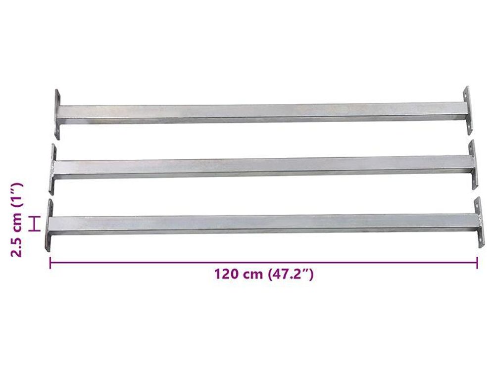 vidaXL Einstellbare Fenster-Sicherheitsstangen 3 Stk. 710-1200 mm