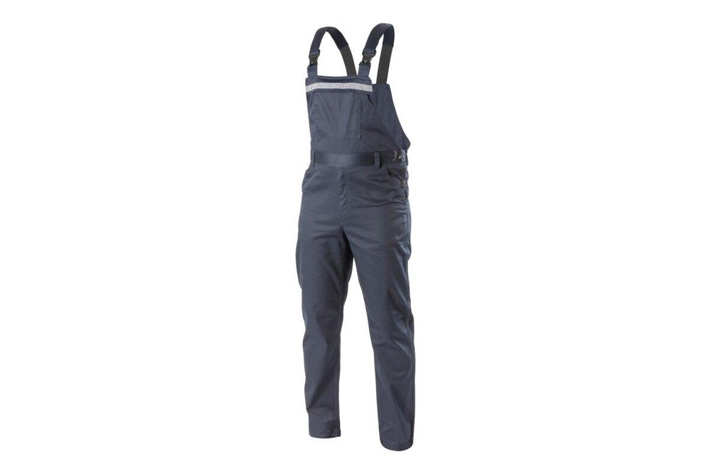 Arbeitslatzhose Herren marineblau/blau Gr. 3XL (58) Högert Technik, 100% Polyester, elastisch, viele Taschen – FABIAN Latzhose Berufsbekleidung