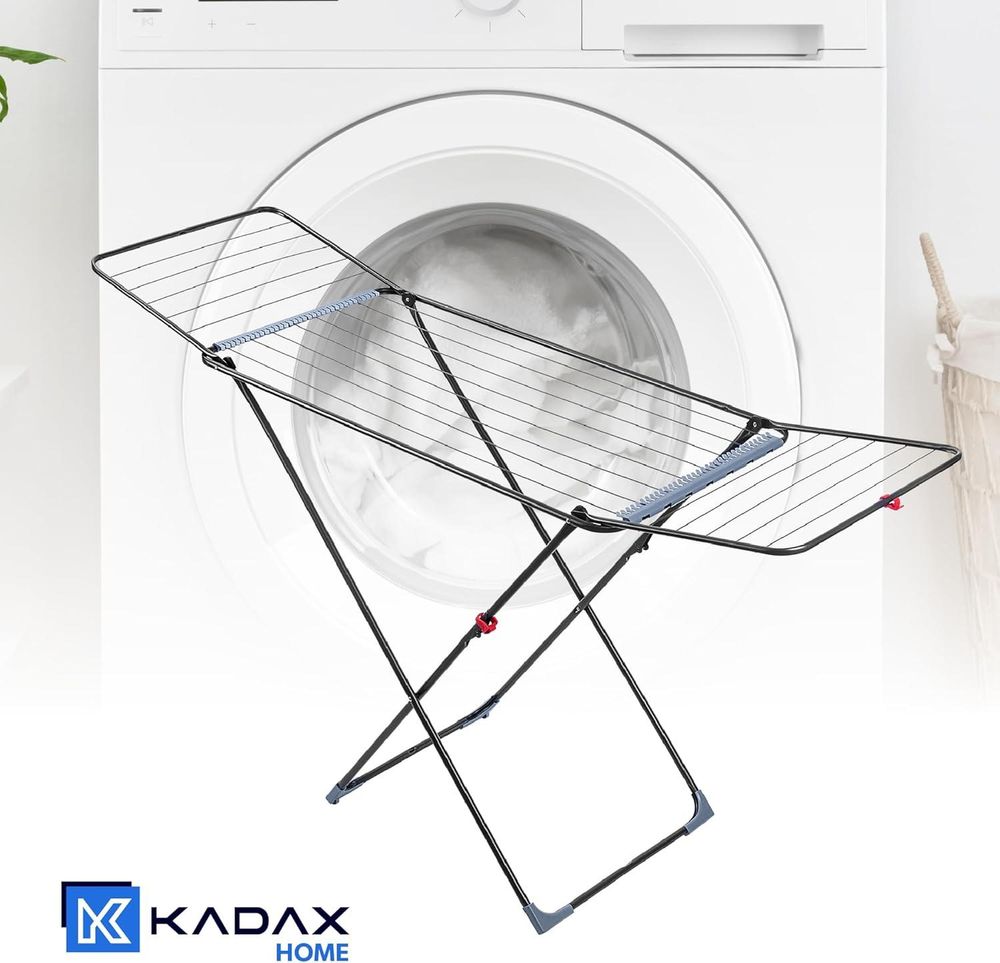 KADAX Wäscheständer, stehend, stabil, 18 m, für Kleidung, faltbar, für Wäsche, groß