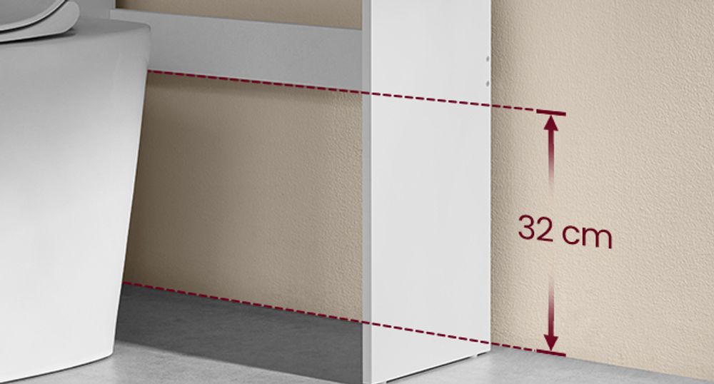 VASAGLE Toilettenregal, Badezimmerregal mit Schiebetür, verstellbare Ablagen, platzsparend, geeignet für die meisten Toiletten, modern, 25 x 83 x 170