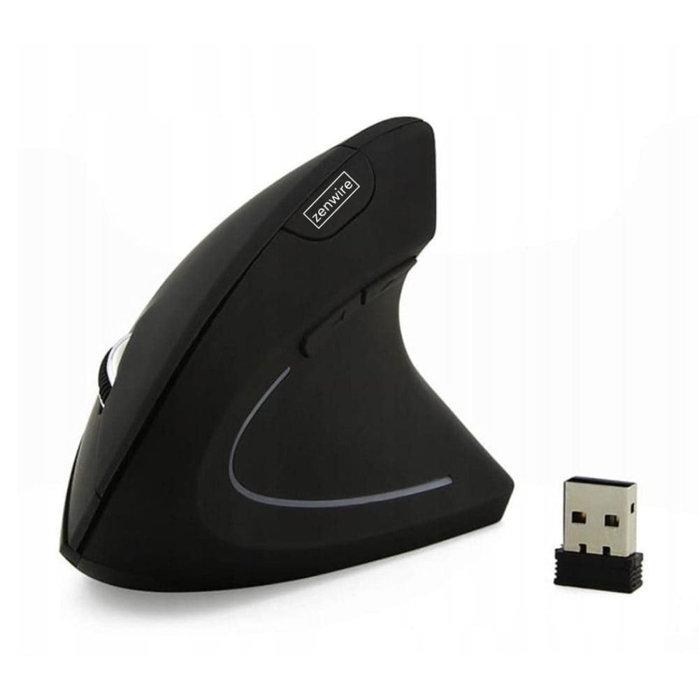 Maus - Vertikale Maus - Kabellos - Ergonomisch - Schwarz - USB - für PC Laptop - 6 Tasten