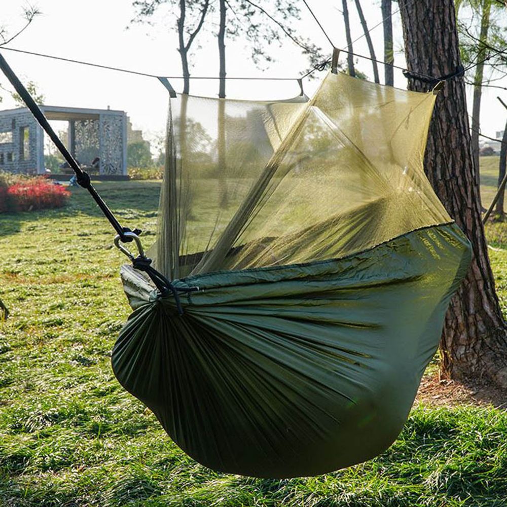 Hängematte mit Moskitonetz & Reißverschluss – Outdoor Camping Hammock, 2-Personen, ultraleicht & wasserdicht, Hohe Tragkraft, 260x140 cm – Retoo