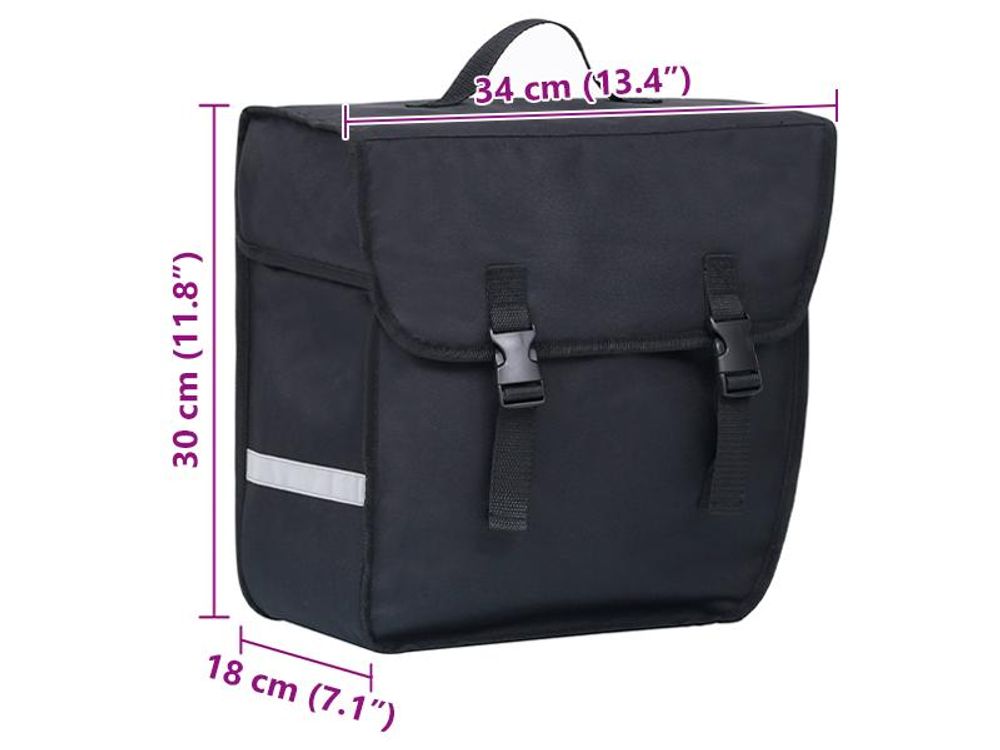 vidaXL Borsa da bicicletta per portapacchi Impermeabile 21 L Nero