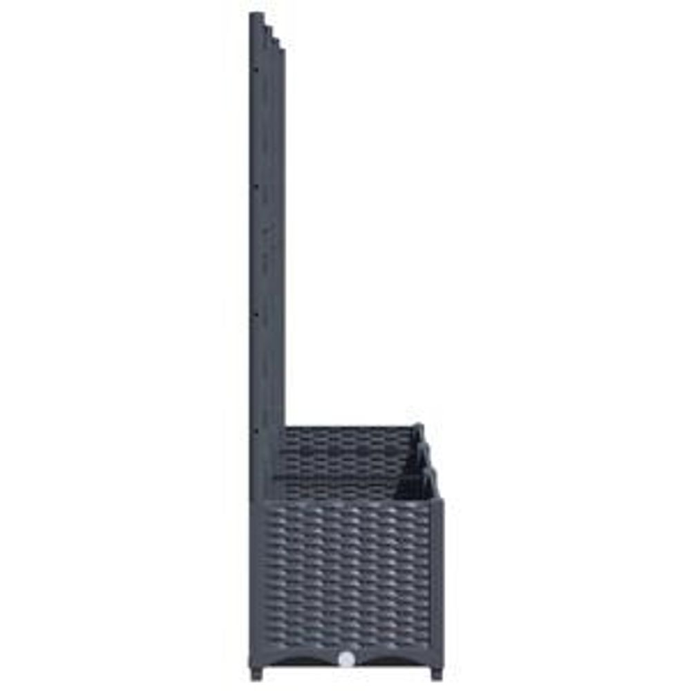 vidaXL Pflanzkübel mit Rankgitter Hellgrau 120x40x136 cm PP