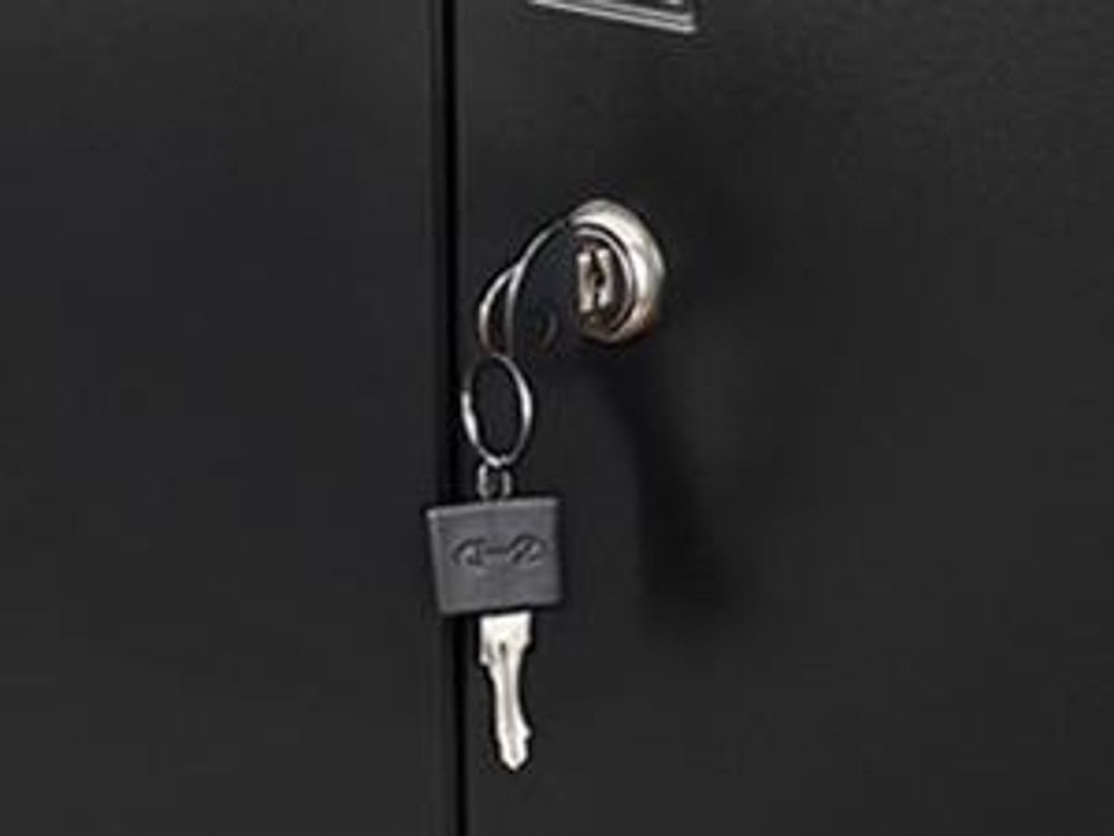 SONGMICS Aktenschrank, Mehrzweckschrank, Büroschrank, 180 cm, 2 Schlösser, verstellbare Ablagen, Aufbewahrungsschrank aus Stahl