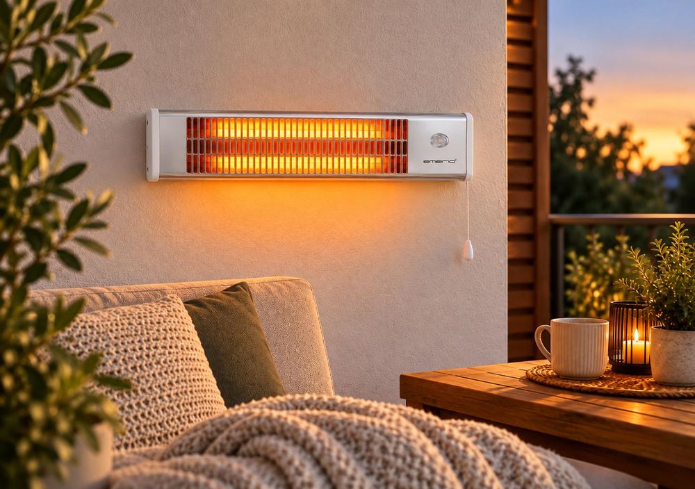 Emerio Quartz Wandverwarming - 18 m² - 2 Standen - Trekkoord - Muurbevestiging - 1200W - Oververhittingsbeveiliging - QH-104263.6 Wit
