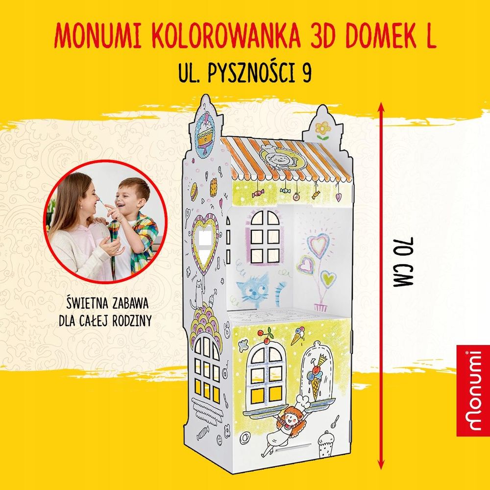 Domek 3D z kartonu cukiernia 70 cm Monumi ul. Pyszności do kolorowania, zdjęcie 4
