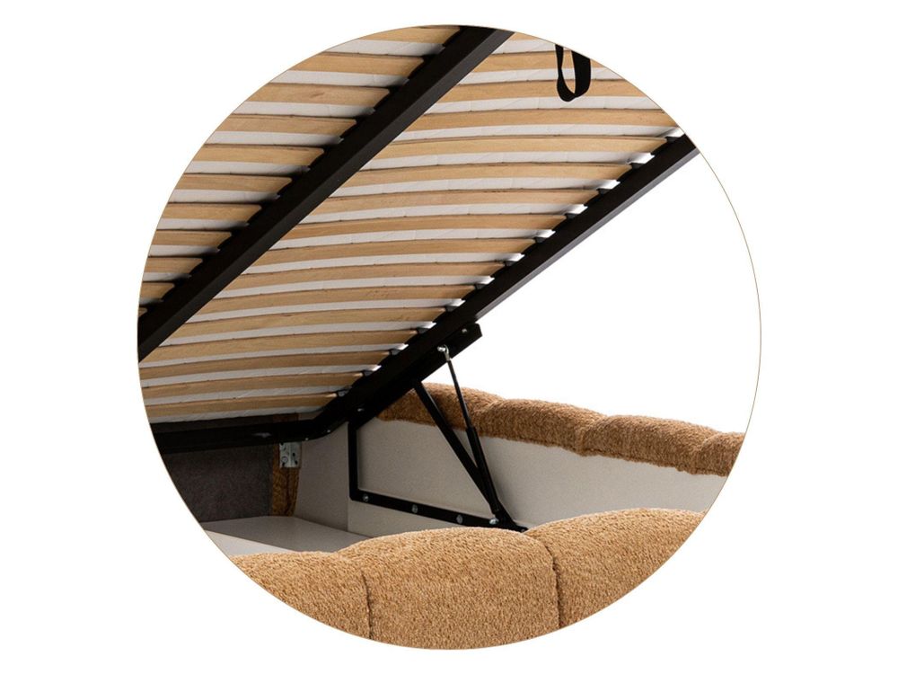 Polsterbett SOFIA 180x200 - mit Bettkasten, Doppelbett mit Stauraum und Lattenrost, Boxspringbett-Optik, ohne Matratze, Bett - Schwarz