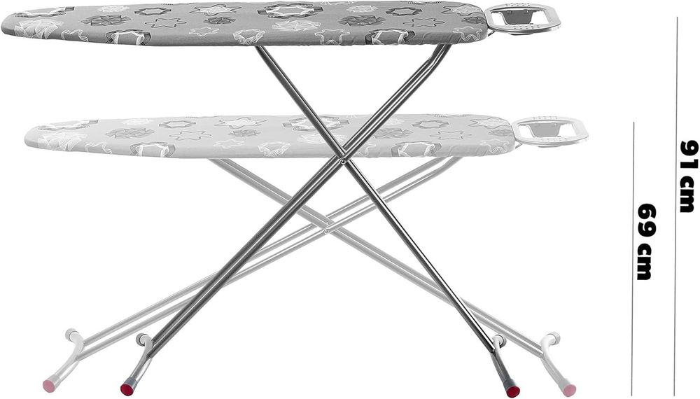 KADAX Klappbares Bügelbrett, 120x38cm Dampfbügelbrett mit Metallnetz