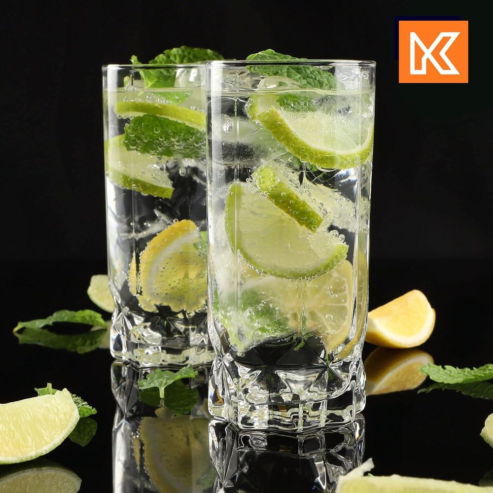 KADAX Trinkgläser aus Glas, Getränkegläser "Anzio", 12er Set, hoch, 325ml