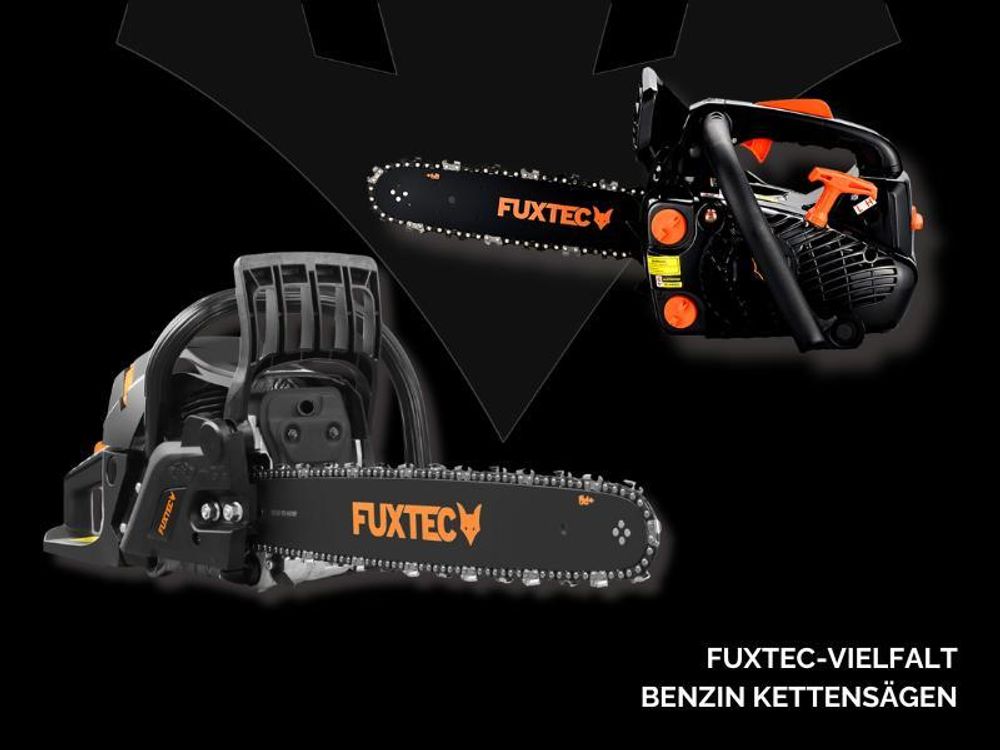 FUXTEC Benzin Kettensäge FX-KS262 - Black Edition  | Schwertlänge 60cm  | Schnittlänge 51cm| 5,2kg  | 61,5ccm  | 2-Takt  | 550ml  | 2,85kw