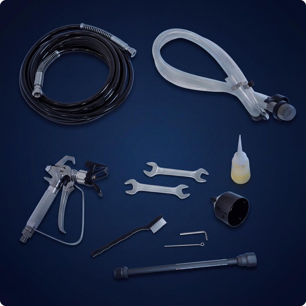 Airless Farbspritzgerät - HEXWELT - HW-AM-10 - 700 W - 200 bar - 1,2 l/min - Airless Farbsprühsystem für Wand, Decke und Fassade