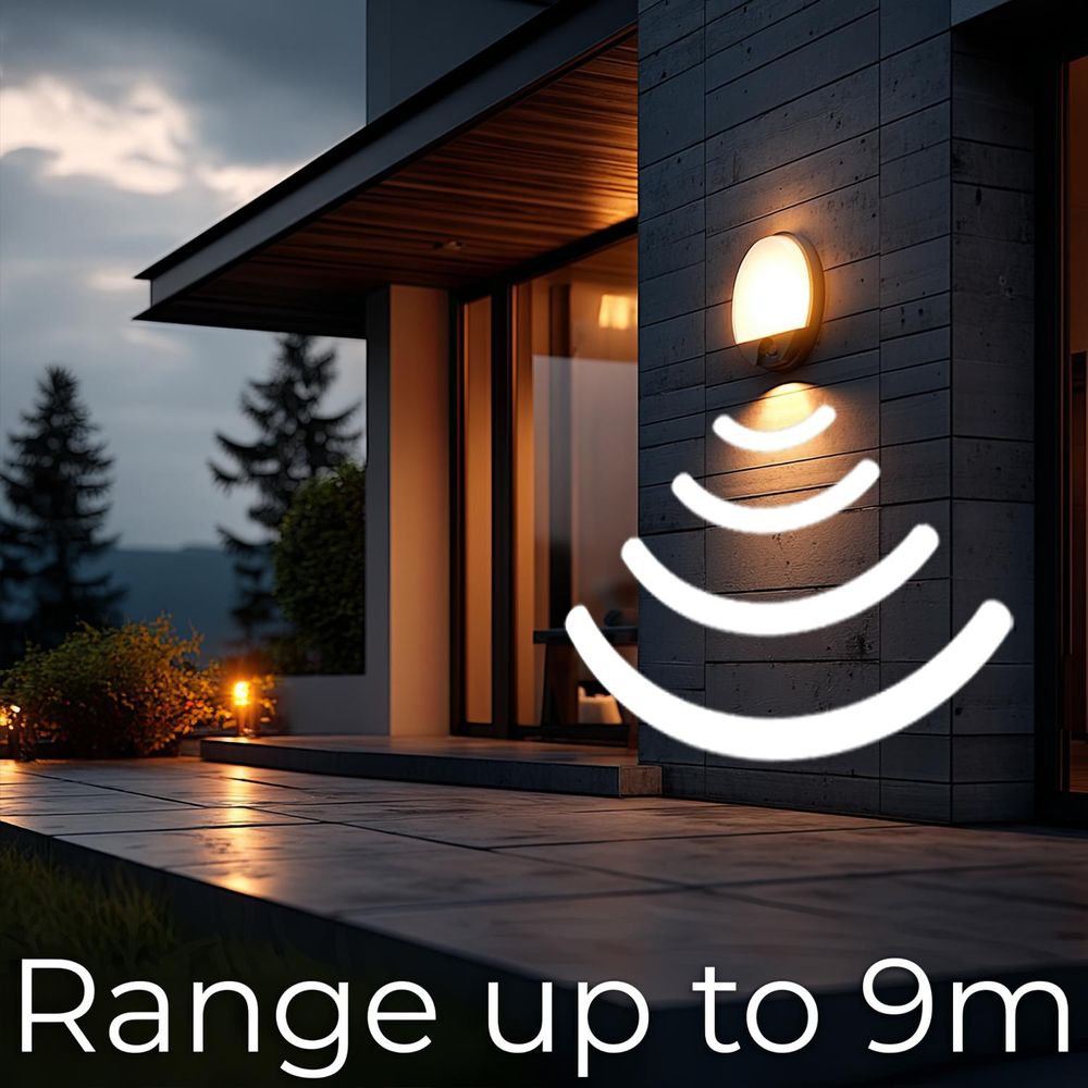 LED-Lampe mit Infrarot-Bewegungssensor Wandleuchte Innen-/ Außenbeleuchtung 1100lm 15W IP54 4000K Wasserdicht Grau