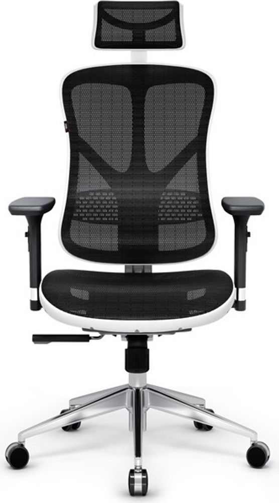 Diablo V-Basic Bürostuhl Chefsessel Netzstoff verstellbare Armlehnen höhenverstellbar ergonomisch Farbwahl Farbe: Weiß/schwarz